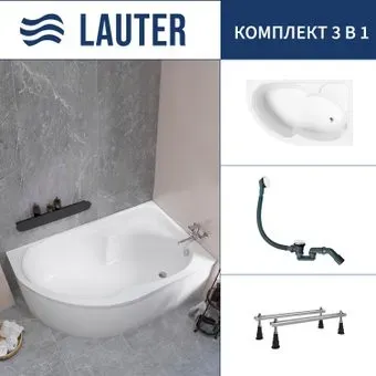 Lauter Geneva 170x105 2103170R (с ножками и сифоном 21Y31002 белый)