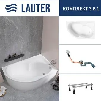 Lauter Geneva 170x105 2103170R (с ножками и сифоном 21Y11020 хром)