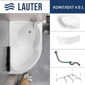 Lauter Geneva 170x105 2103170R (с каркасом, лицевым экраном и сифоном 21Y32000 хром)