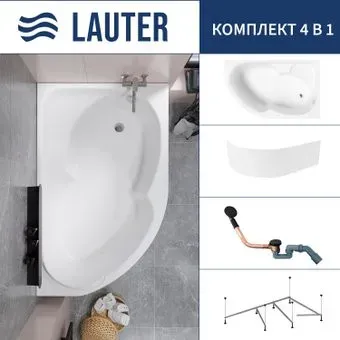 Lauter Geneva 170x105 2103170R (с каркасом, лицевым экраном и сифоном 21Y11021 матовый черный)
