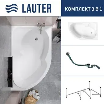 Lauter Geneva 170x105 2103170R (с каркасом и сифоном 21Y32002 белый)