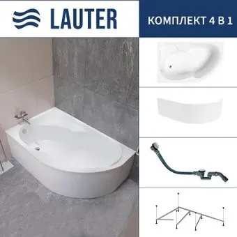 Lauter Geneva 170x105 2103170L (с каркасом, лицевым экраном и сифоном 21Y32002 белый)
