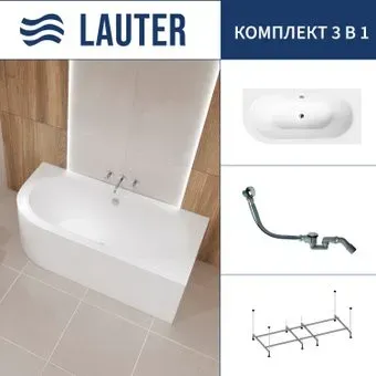 Lauter Bliss 150 P 21201052P (с каркасом и сифоном 21Y32000 хром)