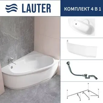 Lauter Valencia 170x110 2102170R (с каркасом, лицевым экраном и сифоном 21Y32000 хром)