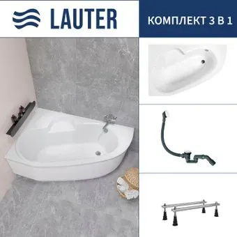 Lauter Valencia 150x100 2102150L (с ножками и сифоном 21Y31002 белый)