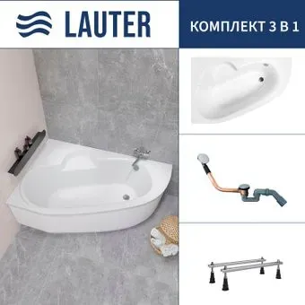 Lauter Valencia 150x100 2102150L (с ножками и сифоном 21Y11020 хром)