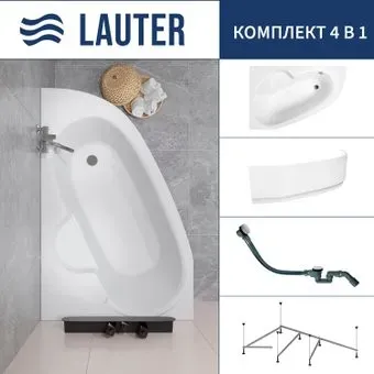 Lauter Valencia 150x100 2102150L (с каркасом, лицевым экраном и сифоном 21Y32002 белый)