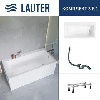 Lauter Seraphina 170x80 2112170R (с ножками и сифоном 21Y31002 белый)