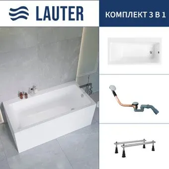 Lauter Seraphina 170x80 2112170R (с ножками и сифоном 21Y11020 хром)