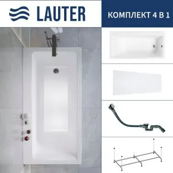 Lauter Seraphina 170x80 2112170R (с каркасом, лицевым экраноми и сифоном 21Y32002 белый)