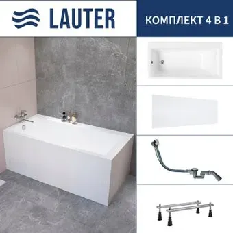 Lauter Seraphina 170x80 2112170L (с ножками, лицевым экраном и сифоном 21Y32000 хром)