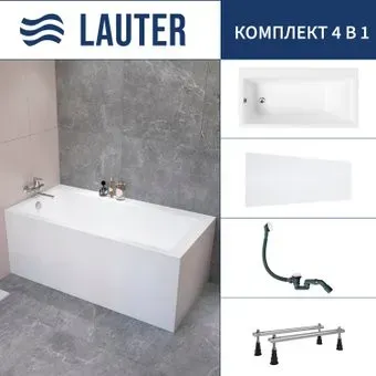 Lauter Seraphina 170x80 2112170L (с ножками, лицевым экраном и сифоном 21Y31002 белый)