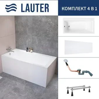 Lauter Seraphina 170x80 2112170L (с ножками, лицевым экраном и сифоном 21Y11020 хром)