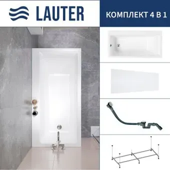 Lauter Seraphina 170x80 2112170L (с каркасом, лицевым экраном и сифоном 21Y32002 белый)