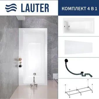 Lauter Seraphina 170x80 2112170L (с каркасом, лицевым экраном и сифоном 21Y31001 матовый черный)