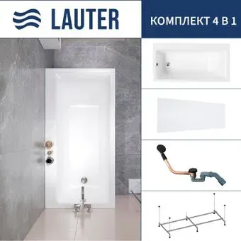 Lauter Seraphina 170x80 2112170L (с каркасом, лицевым экраном и сифоном 21Y11021 матовый черный)