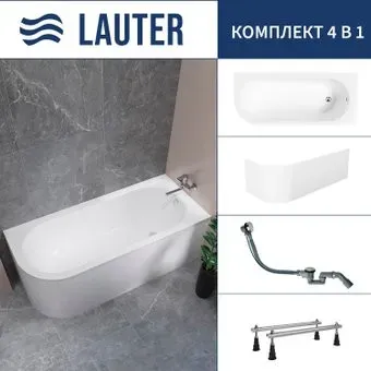 Lauter Monaco 170x72.5 2113170R (с ножками, лицевым экраном и сифоном 21Y32000 хром)
