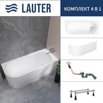 Lauter Monaco 170x72.5 2113170R (с ножками, лицевым экраном и сифоном 21Y11020 хром)
