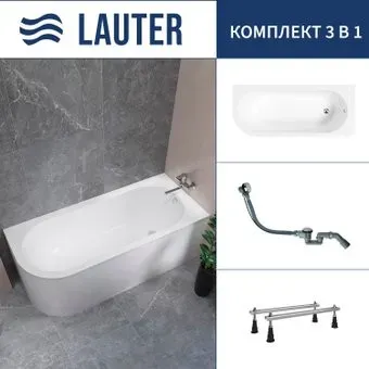 Lauter Monaco 170x72.5 2113170R (с ножками и сифоном 21Y32000 хром)