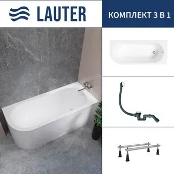 Lauter Monaco 170x72.5 2113170R (с ножками и сифоном 21Y31002 белый)