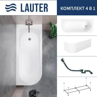 Lauter Monaco 170x72.5 2113170R (с каркасом, лицевым экраном и сифоном 21Y32002 белый)