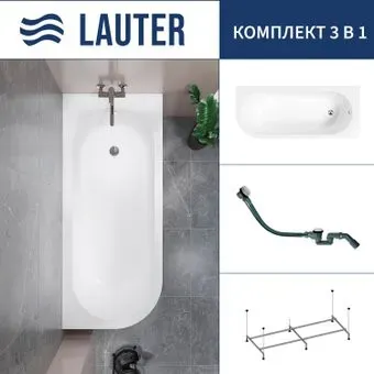 Lauter Monaco 170x72.5 2113170R (с каркасом и сифоном 21Y32002 белый)