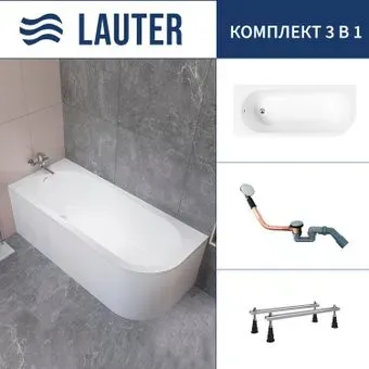 Lauter Monaco 170x72.5 2113170L (с ножками и сифоном 21Y11020 хром)
