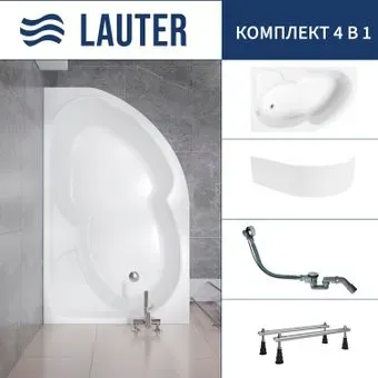Lauter Geneva 170x105 2103170L (с ножками, лицевым экраном и сифоном 21Y32000 хром)