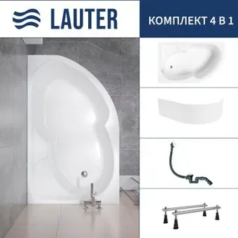 Lauter Geneva 170x105 2103170L (с ножками, лицевым экраном и сифоном 21Y31002 белый)