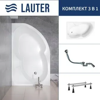 Lauter Geneva 170x105 2103170L (с ножками и сифоном 21Y32000 хром)