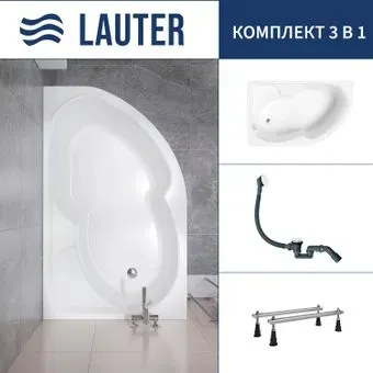 Lauter Geneva 170x105 2103170L (с ножками и сифоном 21Y31002 белый)
