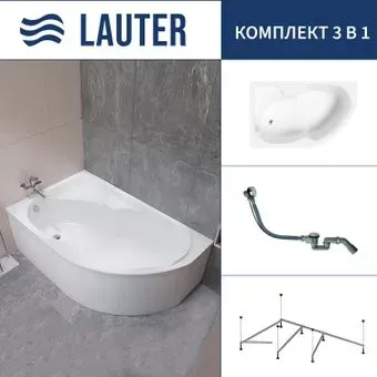 Lauter Geneva 170x105 2103170L (с каркасом и сифоном 21Y32000 хром)