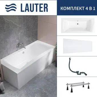 Lauter Belgravia 170x75 21110170 (с ножками, лицевым экраном и сифоном 21Y31002 белый)