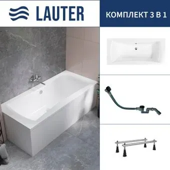 Lauter Belgravia 170x75 21110170 (с ножками и сифоном 21Y32001 матовый черный)