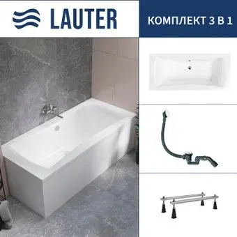 Lauter Belgravia 170x75 21110170 (с ножками и сифоном 21Y31002 белый)