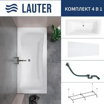 Lauter Belgravia 170x75 21110170 (с каркасом, лицевым экраном и сифоном 21Y32002 белый)
