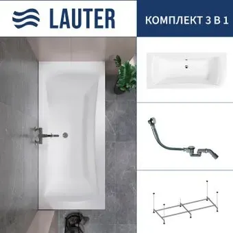 Lauter Belgravia 170x75 21110170 (с каркасом и сифоном 21Y32000 хром)