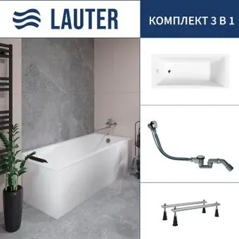 Lauter Aurora 170x75 21010075 (с ножками и сифоном 21Y32000 хром)