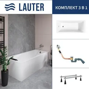 Lauter Aurora 170x75 21010075 (с ножками и сифоном 21Y11010 хром)