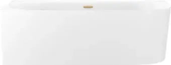 Wellsee Collaro 180x80 28910404R (пристенная ванна (левая) белый глянец, экран, ножки, сифон-автомат золото)