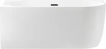 Wellsee Belle Spa 150x75 235701003 (пристенная ванна (левая) белый глянец, экран, каркас, сифон-автомат матовый черный)