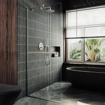 MaybahGlass 99x195 MGD-1418-5у (прозрачное стекло/хром матовый)