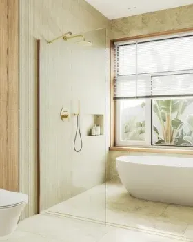 MaybahGlass 99x195 MGD-1352-3ш (прозрачное стекло/золото)