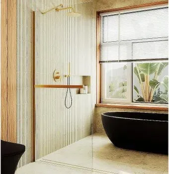 MaybahGlass 99x195 MGD-1418-3ш (прозрачное стекло/золото)