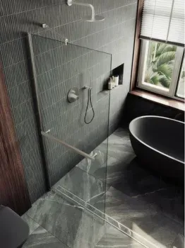 MaybahGlass 89x195 MGD-732-5ш (прозрачное стекло/хром матовый)