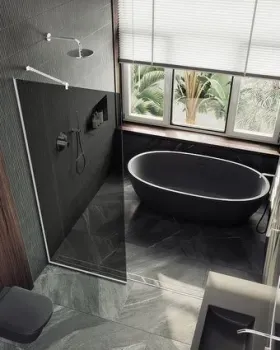 MaybahGlass 89x195 MGD-693-1у (графитовое стекло/белый матовый)