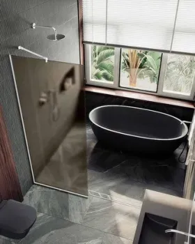MaybahGlass 89x195 MGD-692-1у (бронзовое матовое стекло/белый матовый)