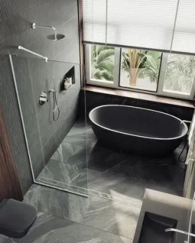 MaybahGlass 89x195 MGD-689-1у (прозрачное стекло/белый матовый)