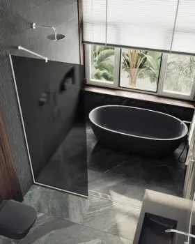MaybahGlass 79x195 MGD-699-1у (графитовое матовое стекло/белый матовый)