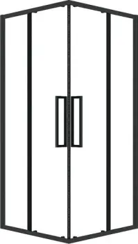 Grossman Cosmo 90x90x195 300.K33.02.9090.21.00 (черный матовый/прозрачное стекло)
